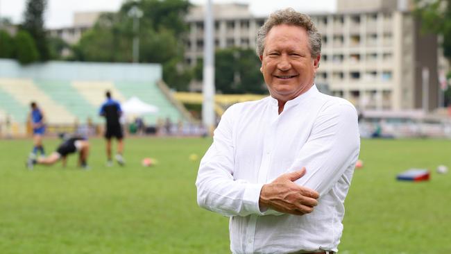 Founder of Global Rapid Rugby Andrew Forrest at Queenstown Stadium in Singapore. Picture: Getty