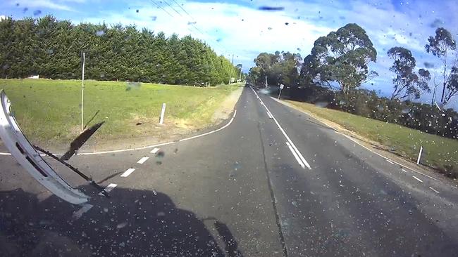 A truck travelling about 80km/h along Coolart Rd collected the family’s car.