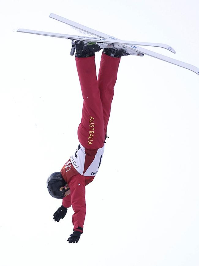 Camplin competes in freestyle aerial.