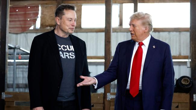 Elon Musk and Donald Trump. Picture: AFP