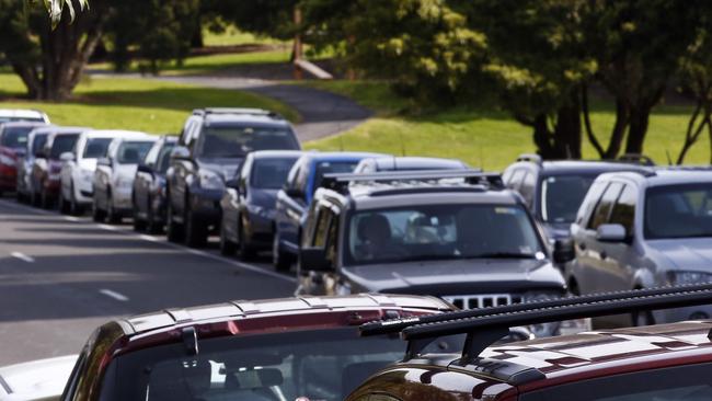 Parking around Frankston Hospital is regularly congested with staff running to move their cars during breaks. Picture: Paul Loughnan