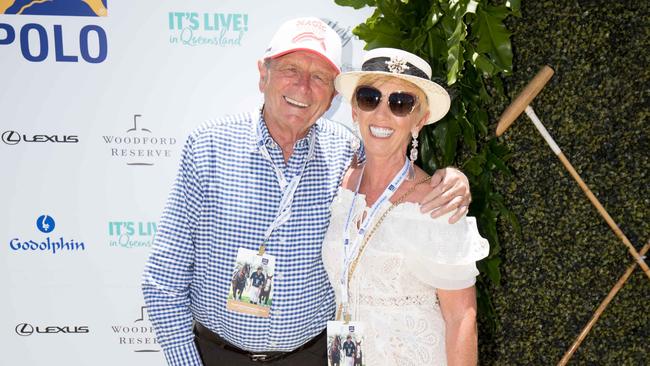 Gerry Harvey and Gillian Heinrich at the second Magic Millions Polo event on the Gold Coast.