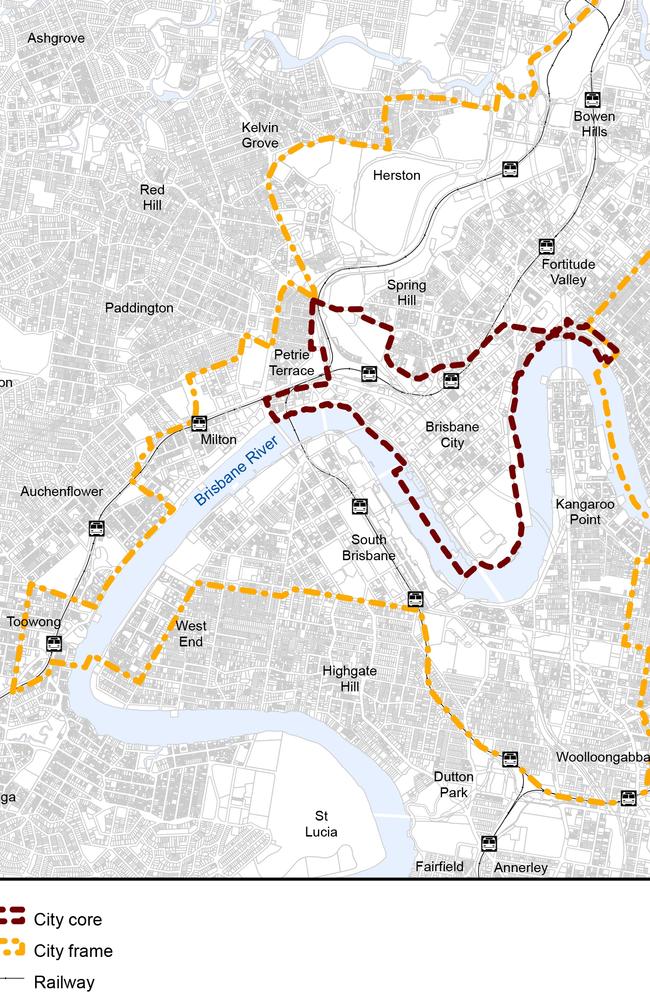 Current “core’’ and “frame’’ parking zones.