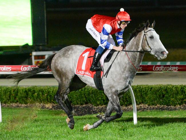 Berkshire Breeze (IRE) ridden by Ethan Brown wins the Melbourne Civil Group BM70 Handicap at Cranbourne Racecourse on May 03, 2024 in Cranbourne, Australia. (Photo by Ross Holburt/Racing Photos via Getty Images)