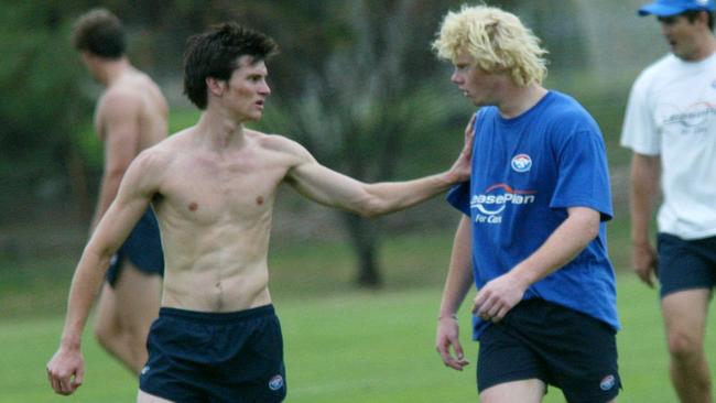 The Bulldogs’ top draft picks from 2003, Farren Ray and Adam Cooney.