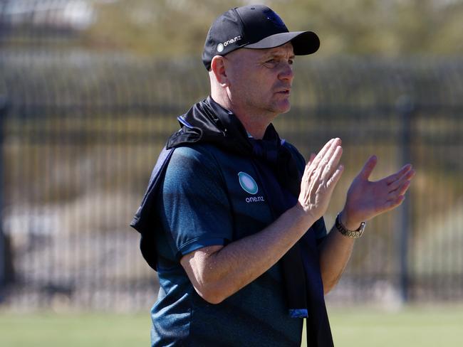 DAILY TELEGRAPH FEBRUARY 25, Warriors assistant coach Richard Agar during training at James Regional Sports Park in Las Vegas. Picture: Jonathan Ng