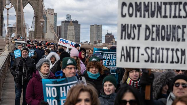 A Jewish solidarity march in New York City.