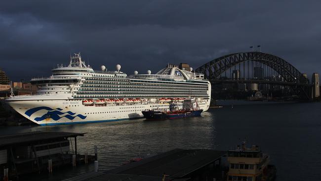 The cruise ship Ruby Princess in Sydney Harbour in February 2020. Picture: Getty Images