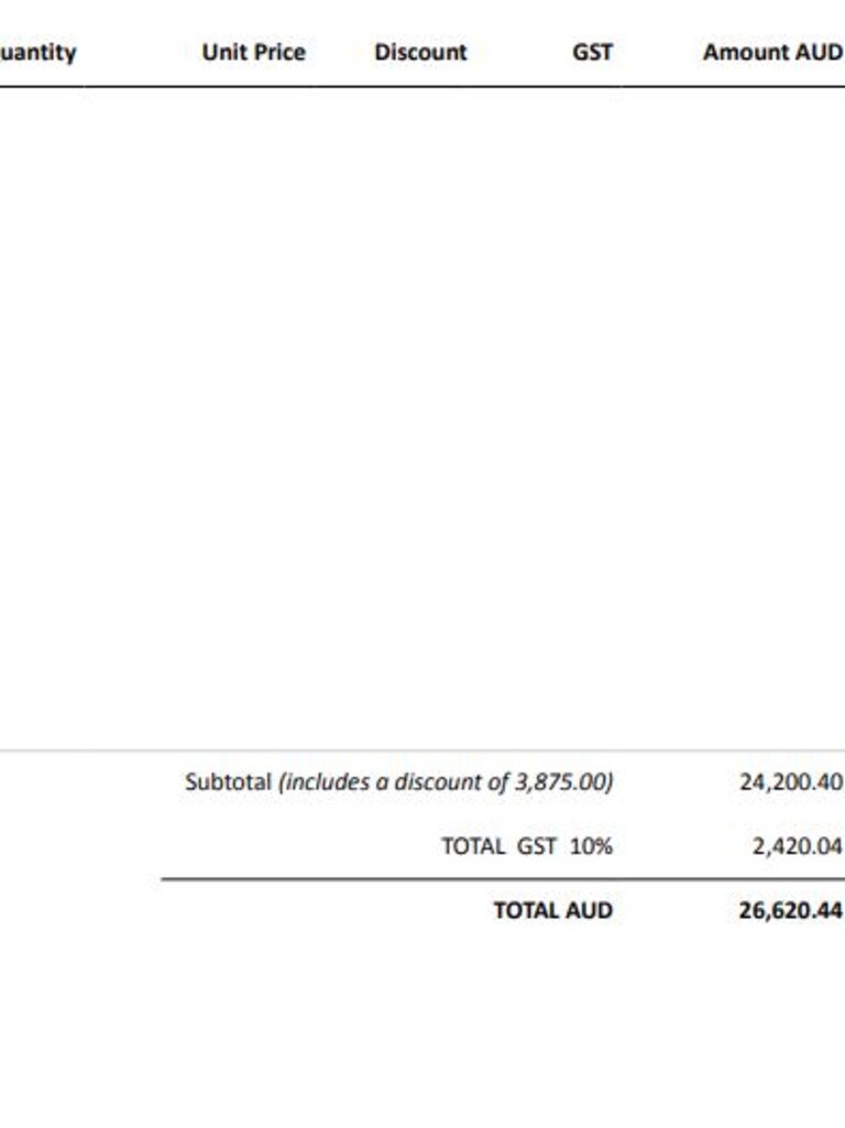 Strategy Squared charged the Balcatta gym $26,620 and $6,651 for its services.