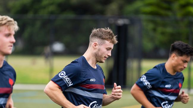 Sam Walker during Roosters training Source: Roosters Digital