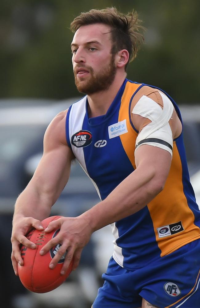 Macleod star Lucas Hobbs’ outstanding 2018 season was recognised with the Frank Rosbrook Medal. Picture: Nathan McNeill.