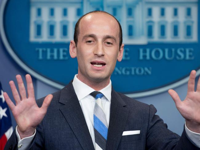 Stephen Miller called a new book on the Trump administration, “nothing but a pile of trash”. Picture: AFP/Jim Watson