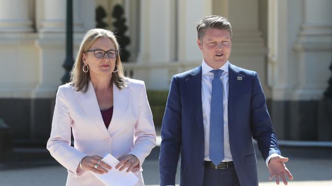 Premier Jacinta Allan and Deputy Premier Ben Carroll are less likely to be the subject of leadership speculation. Picture: David Crosling