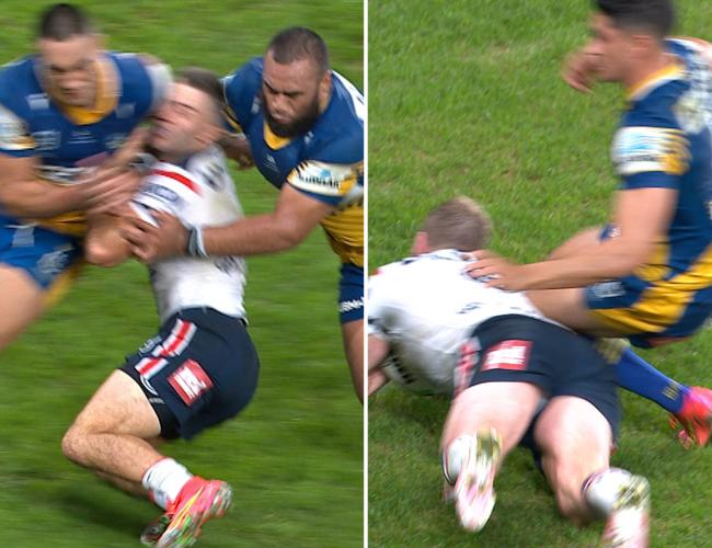 Niukore’s hit on Tedesco and Brown’s hit on Hutchison.