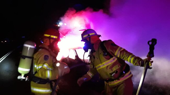 Woodenbong Fire Brigade were called out to a burnt car on the highway.