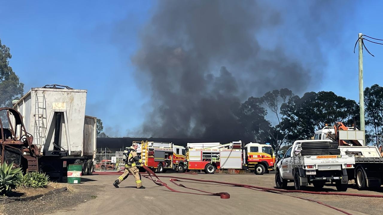 An explosion was heard moments before a fire ignited at Maryborough ...