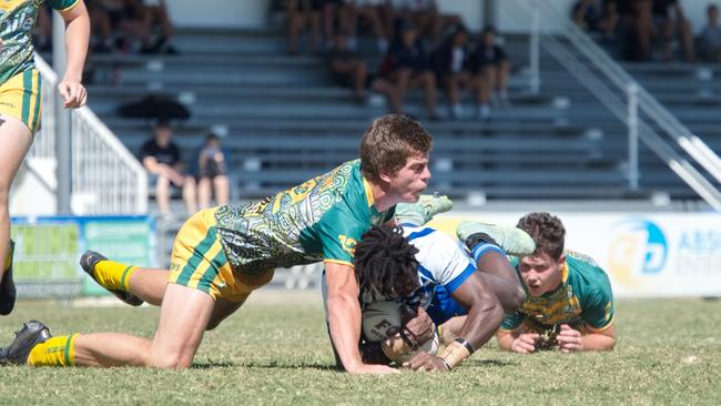Ignatius Park College and Kirwan State High School teams take on St Brendanâ€™s College Yeppoon teams in Queensland state rugby league semi finals at Mackay on Wednesday, August 24, 2022.