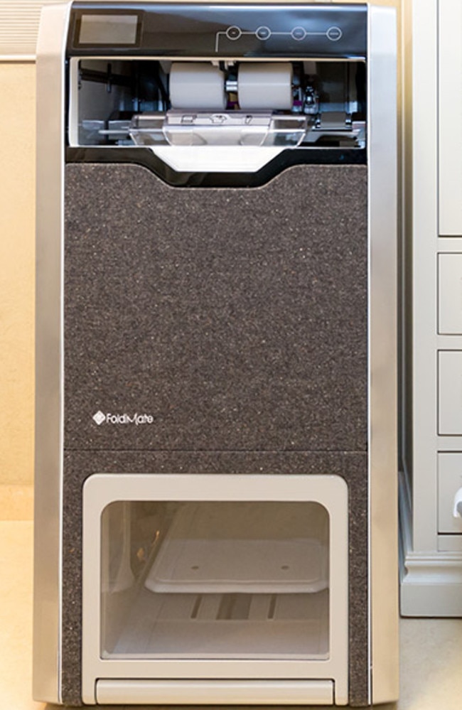 The FoldiMate is about the size of a top-load washer. And wouldn’t look out of place in the home office. Picture: Supplied