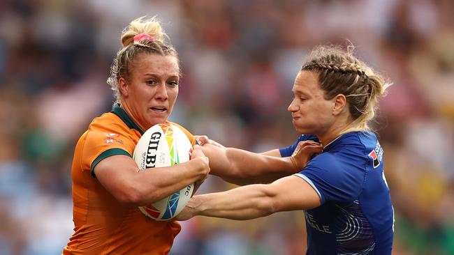 Teagan Levi is the younger of the sisters but is also making a mark on the world sevens circuit. Picture: Matt King/Getty Images