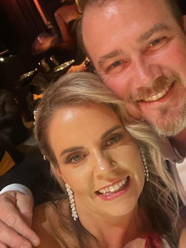 New Zealand tourists Elmarie and Riaan Steenberg were aboard the helicopter which crash-landed on a sandbank at the Gold Coast after a mid-air collision with another chopper. picture: Facebook.