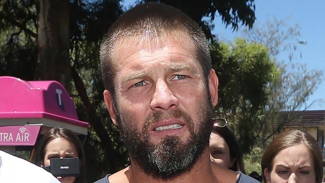 Ben Cousins leaves Armadale Magistrates Court. Picture: Danella Bevis