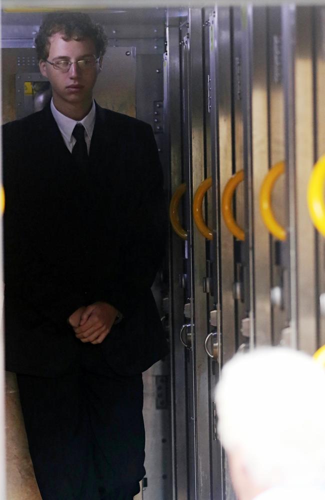 Daniel Kelsall inside the prison truck before court. Picture: John Grainger