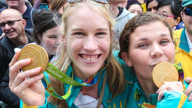 Olympic gold medallists Kim Brennan and Catherine Skinner.