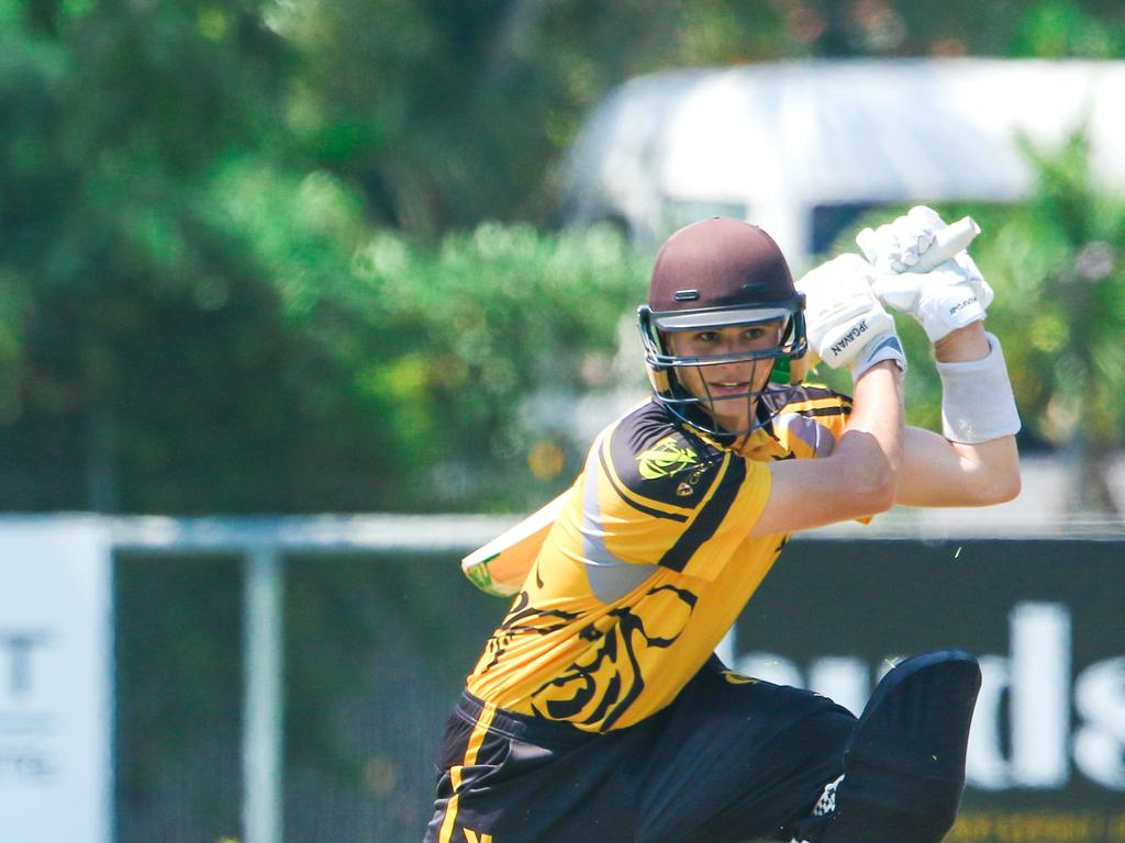 Michael Kudra batting for Nightcliff. Picture: Glenn Campbell.