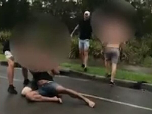 A group of men have been filmed fighting in an alleged road rage incident on the Gold Coast. Picture: Luke Erwin