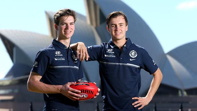 Carlton’s newest recruits Paddy Dow (L) and Lochie O’Brien (R).
