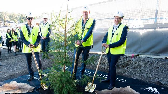 Norwest master developer Mulpha held a tree planting ceremony this week to mark the commencement of construction on The Bond. Mulpha’s GM Tim Spencer pictured in the centre.