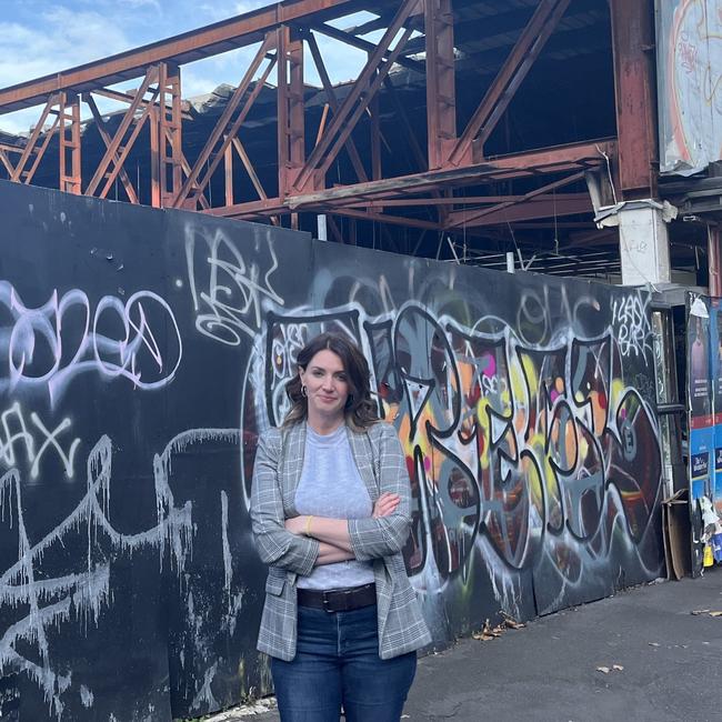 Local MP Katie Hall has slammed the landholders of once popular sites, now derelict, in Footscray. Picture: Nilsson Jones