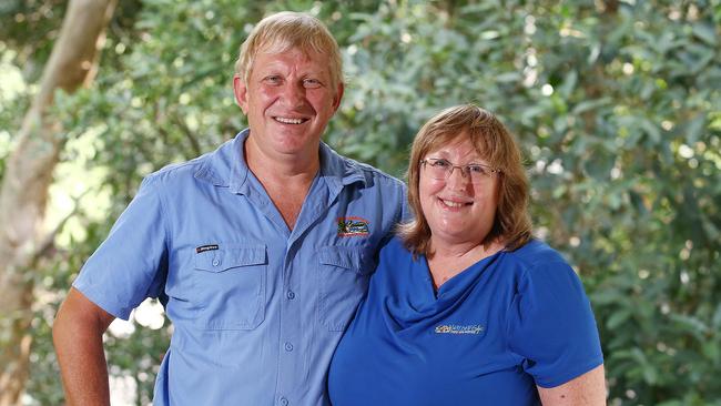 Hartley's Crocodile Adventures co-owners Peter and Angela Freeman. Picture: Brendan Radke