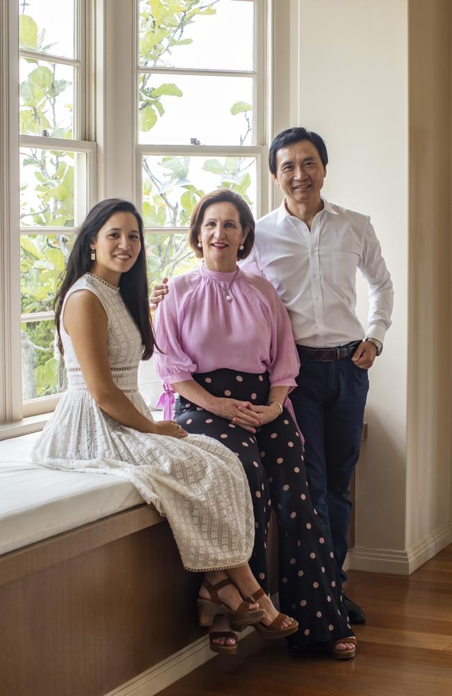 Li Cunxin, wife Mary Li and their daughter Sophie in 2020. Picture: Mark Cranitch