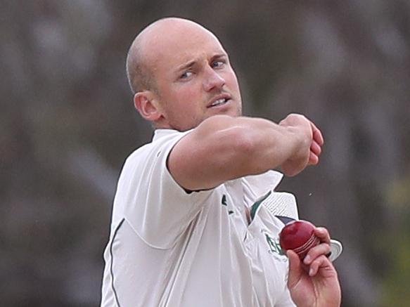 Murgheboluc bowler Jason Grozdanovski. First day of the GCA match between Murgheboluc v Bell Post Hill. Picture: Alan Barber