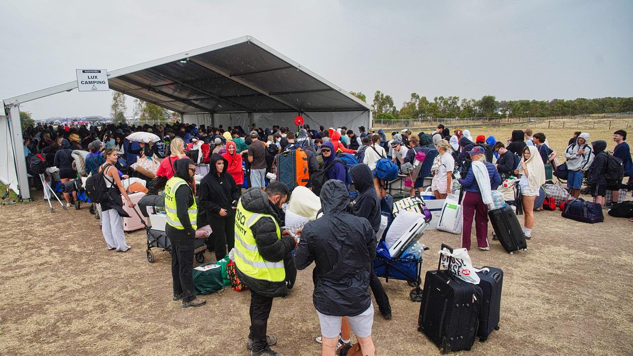 Punters began descending on the Beyond the Valley Festival on Saturday. Picture: NewsWire / Luis Enrique Ascui