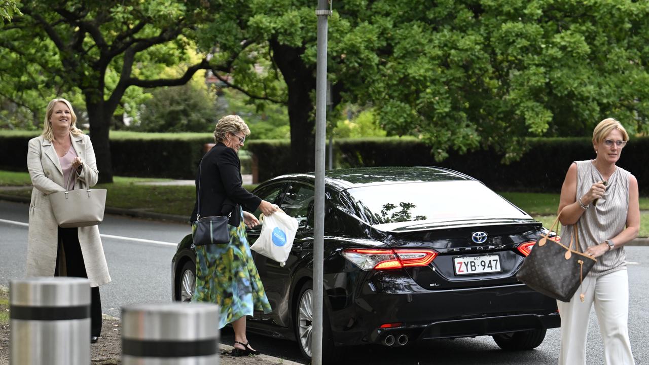 Kylea Tink (left), Zali Steggall (centre) and Zoe Daniel (right) were among the independents invited to Mr Albanese’s residence for drinks. Picture: Martin Ollman / The Australian