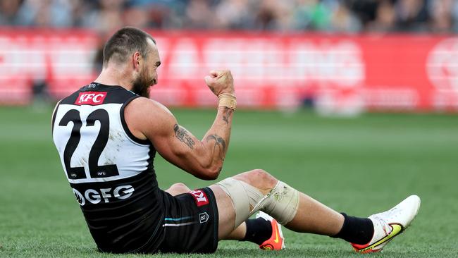 Dixon will miss the Power’s big game against Melbourne. (Photo by James Elsby/AFL Photos via Getty Images)