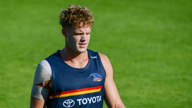 Mitch Hinge has battled injuries in his two seasons at Adelaide. Picture: Brenton Edwards