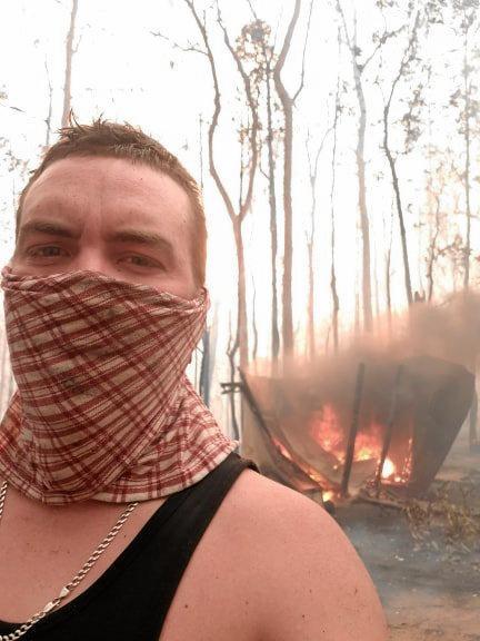 Benjamin White fought the fire all day Tuesday at Busbys Flat and has since seen suspicious activity regarding potential looters.