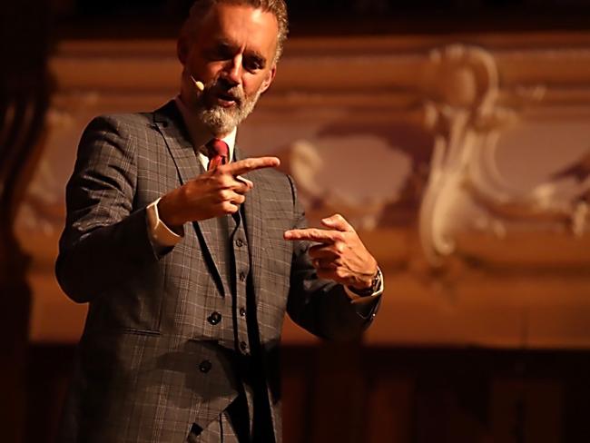 Canadain psychologist and liberal commentator Jordan Peterson delivers a lecture at the Great Hall in the AUckland Town HallNew Zealand Herald photograph by Nick Reed 18 February 2019