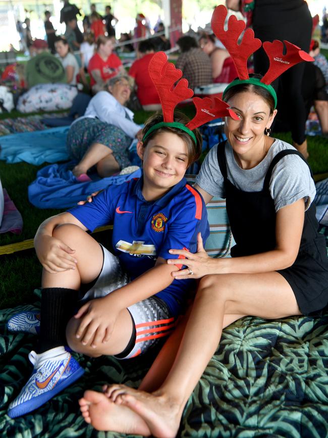 Carols by Candlelight at Riverway 2022. Vicky Merry with Sebastian, 10. Picture: Evan Morgan