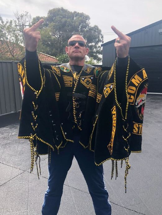 Former Comanchero Canberra chapter president Peter Zdravkovic was the subject of an attempted assassination after he sent these pictures to gang members.