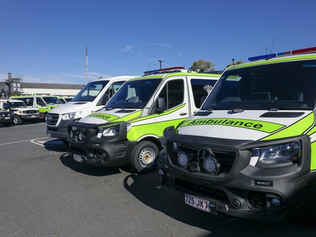 BRISBANE, AUSTRALIA - NewsWire Photos - JUNE 04, 2024: Generic photos of Queensland Ambulances as  260 extra Ambulance Officers are announced for Queensland, as part of the upcoming state budget. Picture: NewsWire / Glenn Campbell