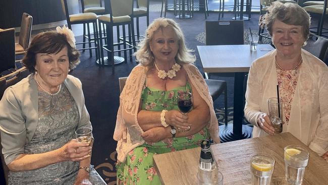 Ladies enjoying cup day at Penrith RSL. From left to right: Loretta, Attrata, Dolores, all from Penrith