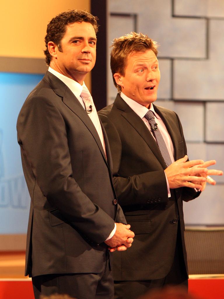 Garry Lyon and James Brayshaw host the Footy Show.