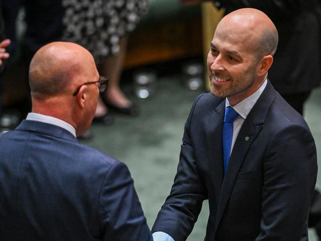 Liberal Member for Cook Simon Kennedy with leader of the opposition Peter Dutton. Picture: Getty