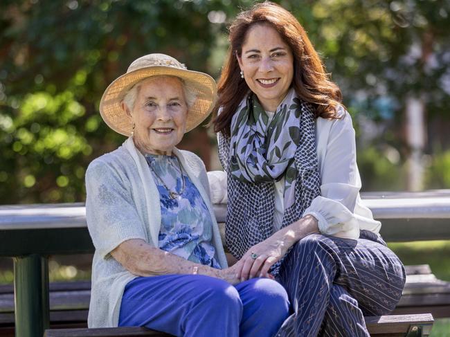 Katherine Melesi with her mother Josephine Kenneally. Melesi experienced adverse symptoms of perimenopause and menopause. Now she is reshaping how corporate Australia deals with menopause. Picture: David Geraghty/NewsWire.