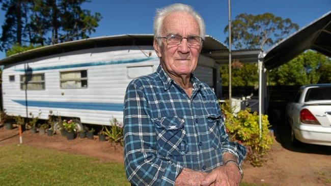 83-year-old pensioner and former mechanic Walter Wallace was shocked to receive a notice on Friday he has two months to vacate his Woombye Caravan Park site.