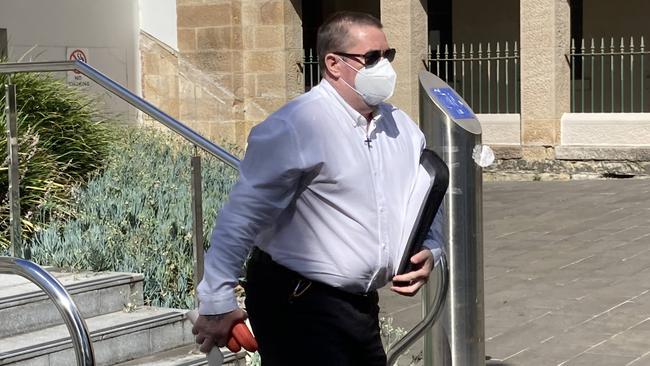 Mark Anthony John Horsfall leaving Wollongong Local Court. The former Gerringong masseuse is facing 34 sexual assault charges